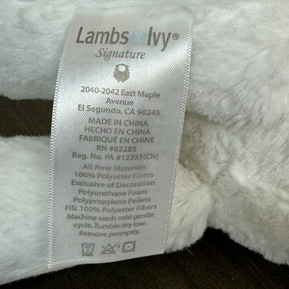 Lambs & Ivy Plush Elephant Jamboree Marshmallow White Gold Stuffed Animal Toy - Picture 9 of 14